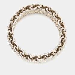 Pre Owned Tiffany & Co. Somerset Mesh Sterling Silver Ring Size 57