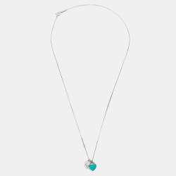 Tiffany & Co. Return To Tiffany Enamel Heart Tag Sterling Silver Necklace