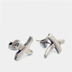 Pre Owned Tiffany & Co. Paloma Picasso Graffiti X Silver Stud Earrings