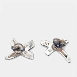 Pre Owned Tiffany & Co. Paloma Picasso Graffiti X Silver Stud Earrings