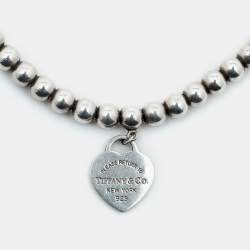 Pre Owned Tiffany & Co. Return to Tiffany Enamel Sterling Silver Beads Bracelet