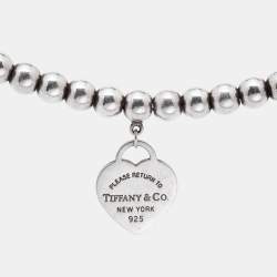 Pre Owned Tiffany & Co. Return to Tiffany Enamel Sterling Silver Beads Bracelet