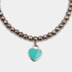 Pre Owned Tiffany & Co. Return to Tiffany Enamel Sterling Silver Beads Bracelet