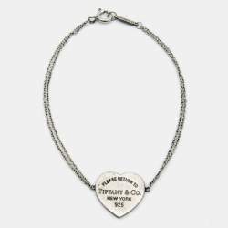 Pre Owned Tiffany & Co. Return To Tiffany Heart Sterling Silver Chain Bracelet