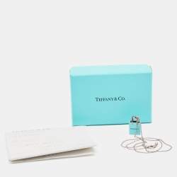 Pre Owned Tiffany & Co. Shopping Bag Charm Enamel Sterling Silver Necklace