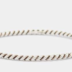 Pre Owned Tiffany & Co. Silver Twist Narrow Bangle Bracelet