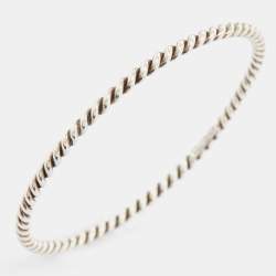 Pre Owned Tiffany & Co. Silver Twist Narrow Bangle Bracelet