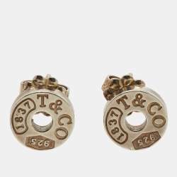 Pre Owned Tiffany & Co. 1837 Circle Silver Stud Earrings