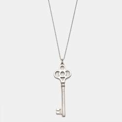 Tiffany & Co. Crown Key Sterling Silver Pendant Necklace