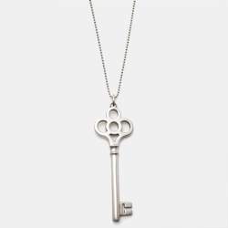 Tiffany & Co. Crown Key Sterling Silver Pendant Necklace