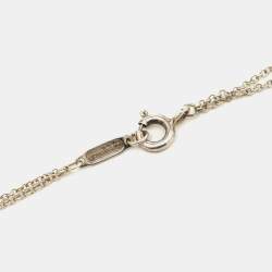 Tiffany & Co. Return to Tiffany Rubedo Heart Tag Silver Double Chain Necklace