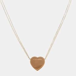 Tiffany & Co. Return to Tiffany Rubedo Heart Tag Silver Double Chain Necklace