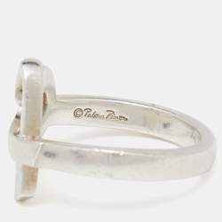 Pre Owned Tiffany & Co. Paloma Picasso Loving Heart Silver Ring Size 53