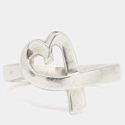Pre Owned Tiffany & Co. Paloma Picasso Loving Heart Silver Ring Size 53