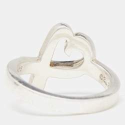 Pre Owned Tiffany & Co. Paloma Picasso Loving Heart Silver Ring Size 53