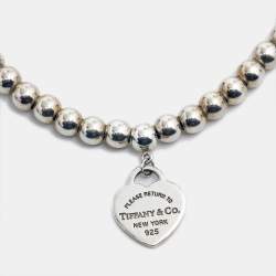 Tiffany & Co. Return To Tiffany  Heart Tag Sterling Silver Beaded Bracelet
