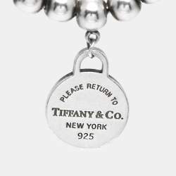 Tiffany & Co. Return To Tiffany Circle Tag Sterling Silver Beaded Bracelet
