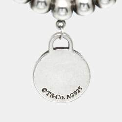 Tiffany & Co. Return To Tiffany Circle Tag Sterling Silver Beaded Bracelet