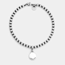 Tiffany & Co. Return To Tiffany Circle Tag Sterling Silver Beaded Bracelet
