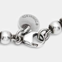 Tiffany & Co. Return To Tiffany Circle Tag Sterling Silver Beaded Bracelet