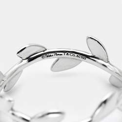 Pre Owned Tiffany & Co. Paloma Picasso Olive Leaf Sterling Silver Ring Size 55