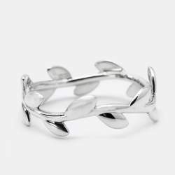 Pre Owned Tiffany & Co. Paloma Picasso Olive Leaf Sterling Silver Ring Size 55