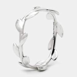 Pre Owned Tiffany & Co. Paloma Picasso Olive Leaf Sterling Silver Ring Size 55