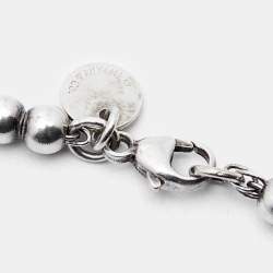 Pre Owned Tiffany & Co. Return to Tiffany Enamel Heart Tag Sterling Silver Beaded Bracelet