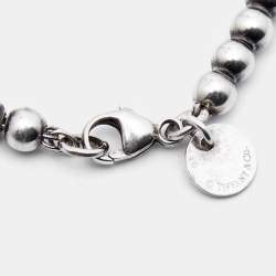 Pre Owned Tiffany & Co. Return to Tiffany Enamel Heart Tag Sterling Silver Beaded Bracelet