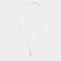 Pre Owned Tiffany & Co. Elsa Peretti Drop Motif Sterling Silver Pendant Necklace
