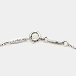 Pre Owned Tiffany & Co. Elsa Peretti Drop Motif Sterling Silver Pendant Necklace