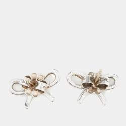 Pre Owned Tiffany & Co. Bow Sterling Silver Stud Earrings 
