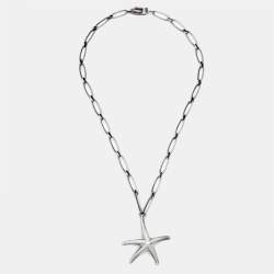 Pre Owned Tiffany & Co. Starfish Sterling Silver Pendant Necklace