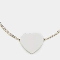 Pre Owned Tiffany & Co. Return To Tiffany Love Heart Tag Diamond Sterling Silver Bracelet