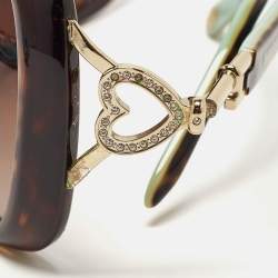 Tiffany & Co. Brown/Blue Gradient TF 4055 Heart Key Crystals Oversized Sunglasses