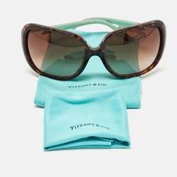 Tiffany & Co. Brown/Blue Gradient TF 4055 Heart Key Crystals Oversized Sunglasses