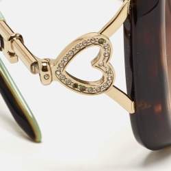 Tiffany & Co. Brown/Blue Gradient TF 4055 Heart Key Crystals Oversized Sunglasses