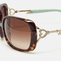 Tiffany & Co. Brown/Blue Gradient TF 4055 Heart Key Crystals Oversized Sunglasses