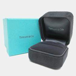 Pre Owned Tiffany & Co. 18K White Gold and Diamond Atlas Diamond Open Band Ring EU 50