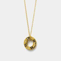 Pre Owned Tiffany & Co. 18K Yellow Gold and Diamond Atlas Pendant Necklace