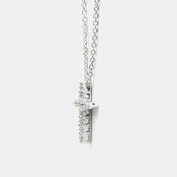 Pre Owned Tiffany & Co. Platinum and Diamond Cross Pendant Necklace