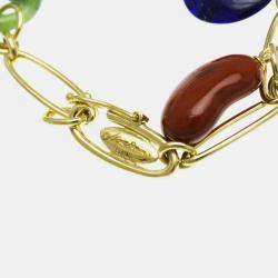Tiffany & Co. 18K Yellow Gold and Lapis Lazuli Elsa Peretti Multi-Stone Five-Charm Bracelet