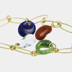 Tiffany & Co. 18K Yellow Gold and Lapis Lazuli Elsa Peretti Multi-Stone Five-Charm Bracelet