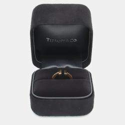 Pre Owned Tiffany & Co. 18K Rose Gold T Square Ring EU 49
