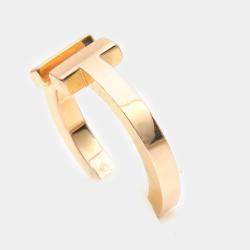 Pre Owned Tiffany & Co. 18K Rose Gold T Square Ring EU 49
