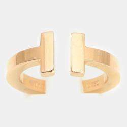 Pre Owned Tiffany & Co. 18K Rose Gold T Square Ring EU 49