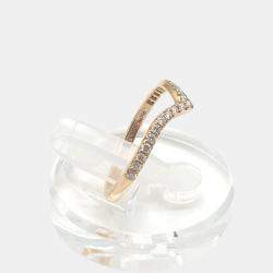 Pre Owned Tiffany & Co. 18K Rose Gold Diamonds Soleste V Ring EU 53