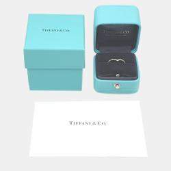 Pre Owned Tiffany & Co. 18K Rose Gold Diamonds Soleste V Ring EU 53