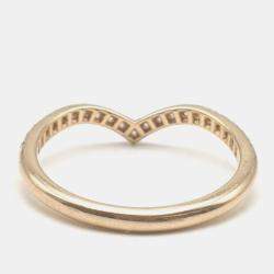 Pre Owned Tiffany & Co. 18K Rose Gold Diamonds Soleste V Ring EU 53