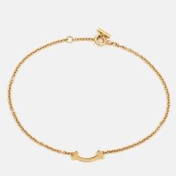 Pre Owned Tiffany & Co. T Smile Mini Diamond 18k Yellow Gold Bracelet
